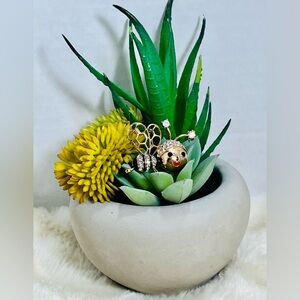 Gold and Black Bee Brooch Crystal Accents